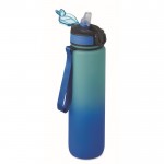Botella de RPET con boquilla y horario de consumo de agua 1L color azul real segunda vista
