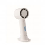 Ventilador portátil con soporte para escritorio y teléfono color blanco vista de impresión
