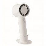 Ventilador portátil con soporte para escritorio y teléfono color blanco