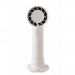 Ventilador portátil con soporte para escritorio y teléfono color blanco tercera vista