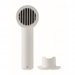 Ventilador portátil con soporte para escritorio y teléfono color blanco novena vista