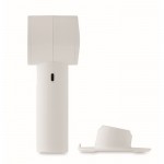 Ventilador portátil con soporte para escritorio y teléfono color blanco decima vista