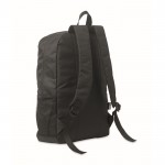 Mochila de poliéster RPET con bolsillos de malla a ambos lados color negro segunda vista