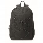 Mochila de poliéster RPET con bolsillos de malla a ambos lados color negro quinta vista