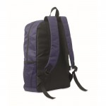 Mochila de poliéster RPET con bolsillos de malla a ambos lados color azul segunda vista