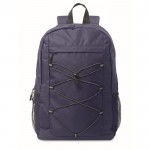 Mochila de poliéster RPET con bolsillos de malla a ambos lados color azul quinta vista
