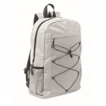 Mochila de poliéster RPET con bolsillos de malla a ambos lados color blanco