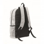 Mochila de poliéster RPET con bolsillos de malla a ambos lados color blanco segunda vista