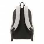 Mochila de poliéster RPET con bolsillos de malla a ambos lados color blanco sexta vista