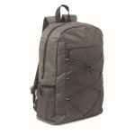 Mochila de poliéster RPET con bolsillos de malla a ambos lados color gris oscuro