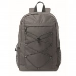 Mochila de poliéster RPET con bolsillos de malla a ambos lados color gris oscuro quinta vista