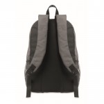Mochila de poliéster RPET con bolsillos de malla a ambos lados color gris oscuro sexta vista