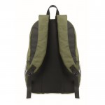 Mochila de poliéster RPET con bolsillos de malla a ambos lados color verde militar sexta vista