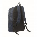 Mochila de poliéster RPET con bolsillos de malla a ambos lados color azul marino segunda vista