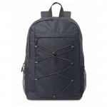 Mochila de poliéster RPET con bolsillos de malla a ambos lados color azul marino quinta vista