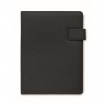 Portafolios de cuero con power bank y cargador inalámbrico A4 color negro segunda vista