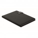 Portafolios de cuero con power bank y cargador inalámbrico A4 color negro quinta vista