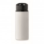 Botella de acero inoxidable reciclado con boquilla y asa 500ml color blanco quinta vista