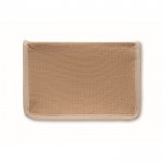 Bolsa nevera de yute con bolsillo frontal y capacidad de 3L color beige quinta vista