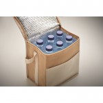 Bolsa nevera de yute con bolsillo frontal y capacidad de 3L color beige vista fotografía sexta vista