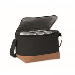 Bolsa nevera de RPET con detalle en la base de corcho 5L color negro segunda vista