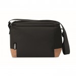 Bolsa nevera de RPET con detalle en la base de corcho 5L color negro sexta vista