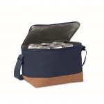 Bolsa nevera de RPET con detalle en la base de corcho 5L color azul marino segunda vista