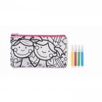 Estuche para lápices con figuras para pintar con rotuladores color rosa segunda vista