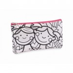 Estuche para lápices con figuras para pintar con rotuladores color rosa septima vista