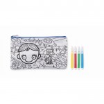 Estuche para lápices con figuras para pintar con rotuladores color azul real segunda vista