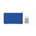 Estuche para lápices con figuras para pintar con rotuladores color azul real tercera vista