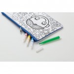 Estuche para lápices con figuras para pintar con rotuladores color azul real vista fotografía cuarta vista