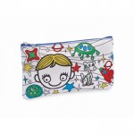 Estuche para lápices con figuras para pintar con rotuladores color azul real sexta vista