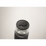 Vaso de borosilicato con pajita a juego y banda de silicona 550ml color negro vista fotografía sexta vista