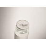 Vaso de borosilicato con pajita a juego y banda de silicona 550ml color blanco vista fotografía sexta vista