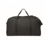 Bolsa de viaje monocromática de tejido reciclado con doble asa color negro segunda vista