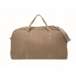 Bolsa de viaje monocromática de tejido reciclado con doble asa color caqui segunda vista