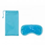 Antifaz con relleno de perlas de gel en bolsa con cierre de cordón color azul claro segunda vista
