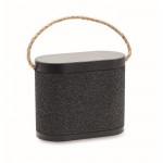 Altavoz negro inalámbrico con asa de transporte de yute 15W color negro