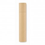 Estuche de papel cilíndrico con set completo de escritura color beige segunda vista