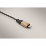 Cable de carga con detalles en bambú y personalizable 60W color madera vista fotografía quinta vista