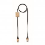 Cable de carga con detalles en bambú y personalizable 60W color madera novena vista