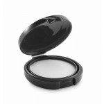 Bálsamo labial vegano con SPF10 y sabor vainilla en estuche redondo color negro