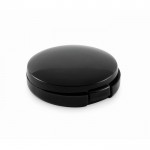 Bálsamo labial vegano con SPF10 y sabor vainilla en estuche redondo color negro segunda vista