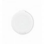 Bálsamo labial vegano con SPF10 y sabor vainilla en estuche redondo color blanco tercera vista