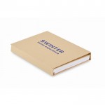 Set de bloc de notas con notas adhesivas y set de escritura color beige vista principal tercera vista