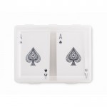 Set de 2 barajas de cartas de 54 cartas en estuche transparente color transparente cuarta vista