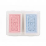 Set de 2 barajas de cartas de 54 cartas en estuche transparente color transparente quinta vista
