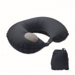Almohada inflable de viaje con inflador y sistema de vaciado color azul