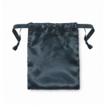 Suave antifaz hecho de poliéster con bolsa de cierre a juego color gris oscuro cuarta vista